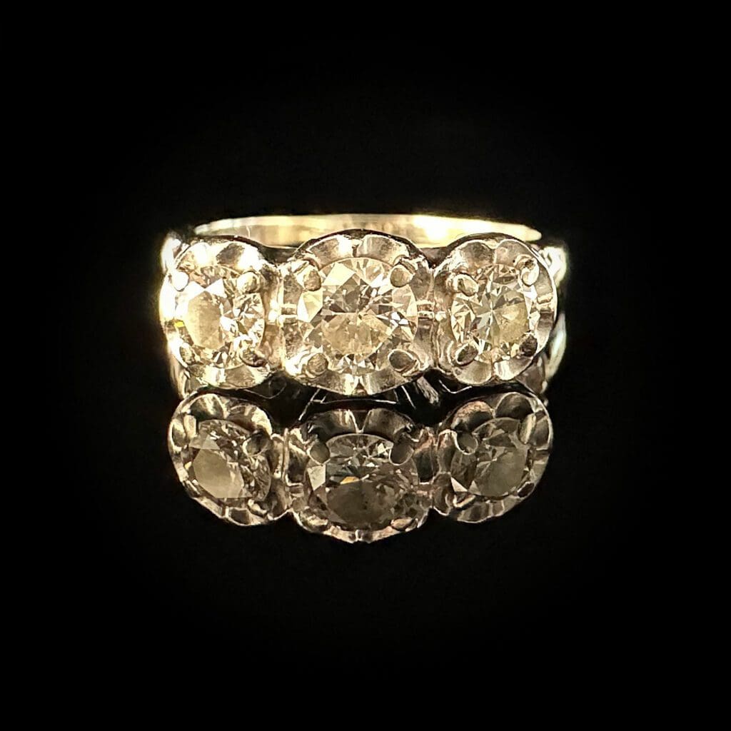 Three Art Deco diamonds