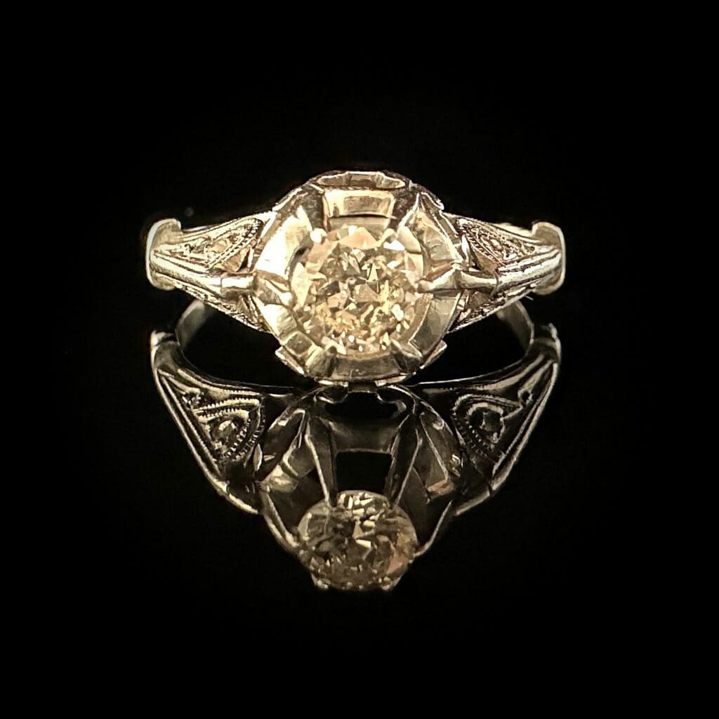 'Daisy'-Art Deco platinum solitaire diamond ring