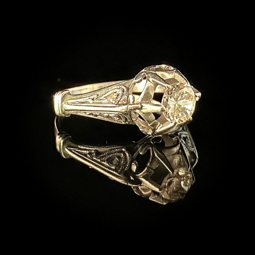 'Daisy'-Art Deco platinum solitaire diamond ring - Image 3