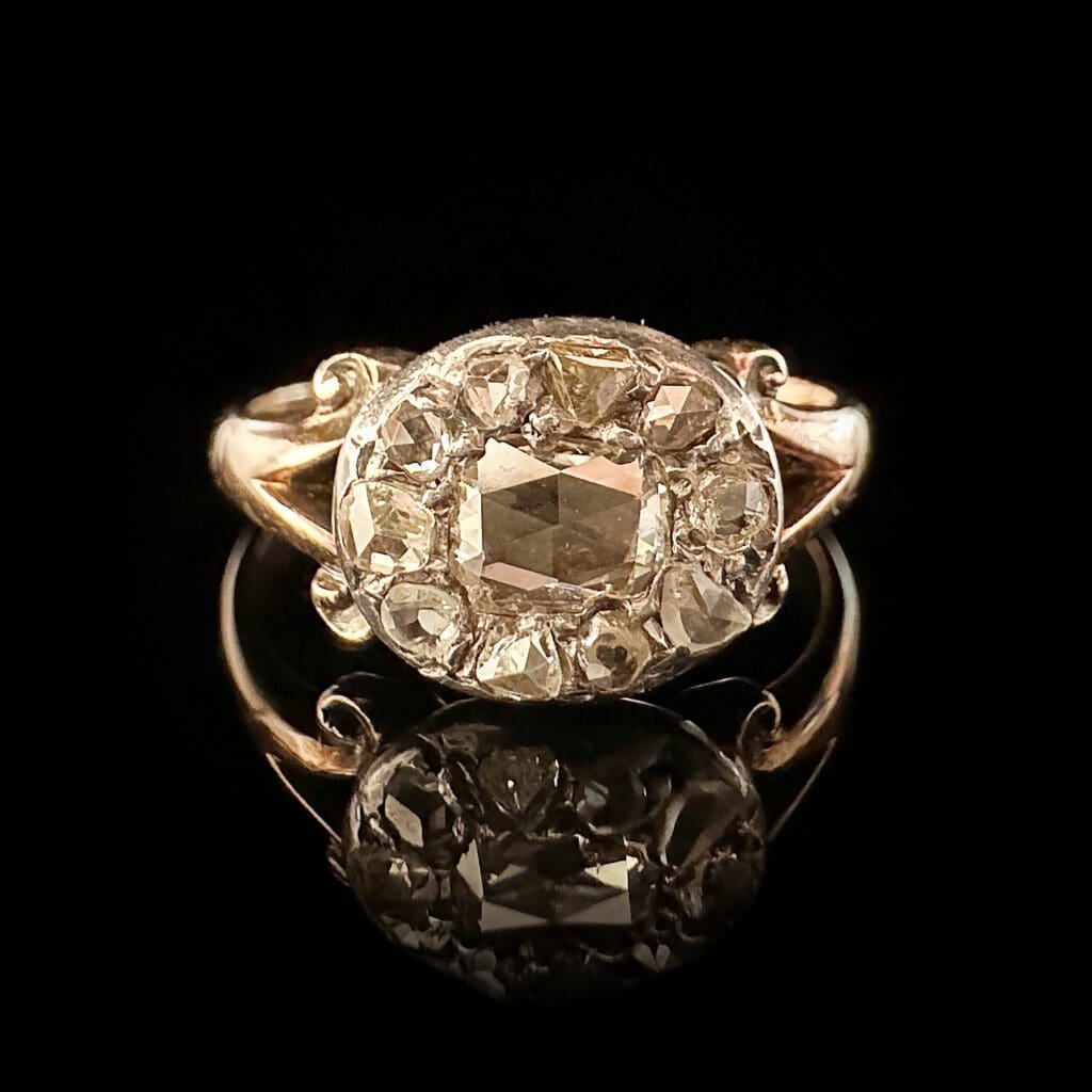 'Graceful George'-Antique Georgian diamond cluster ring