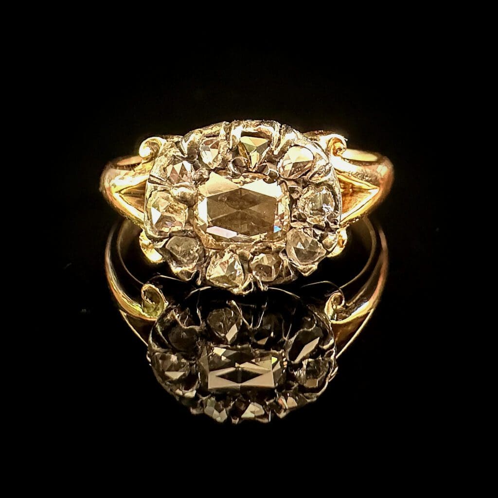 'Graceful George'-Antique Georgian diamond cluster ring - Image 10