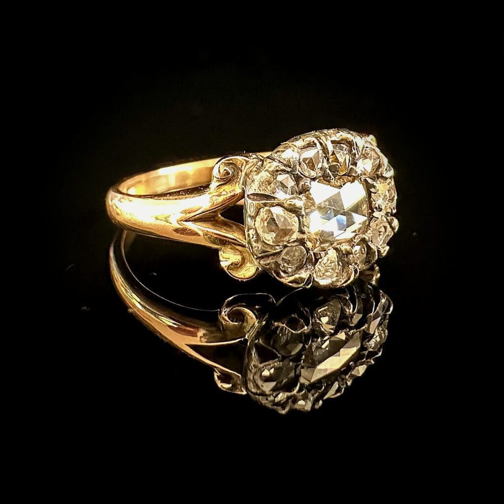 'Graceful George'-Antique Georgian diamond cluster ring - Image 9