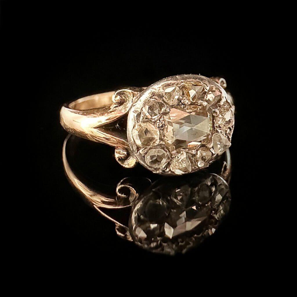 'Graceful George'-Antique Georgian diamond cluster ring - Image 3