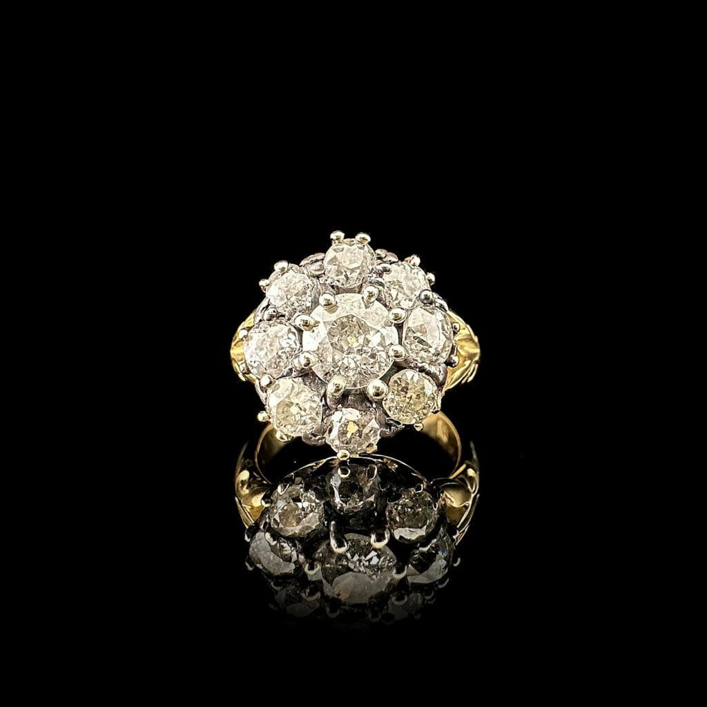 'Marian'-Magnificent antique diamond cluster ring