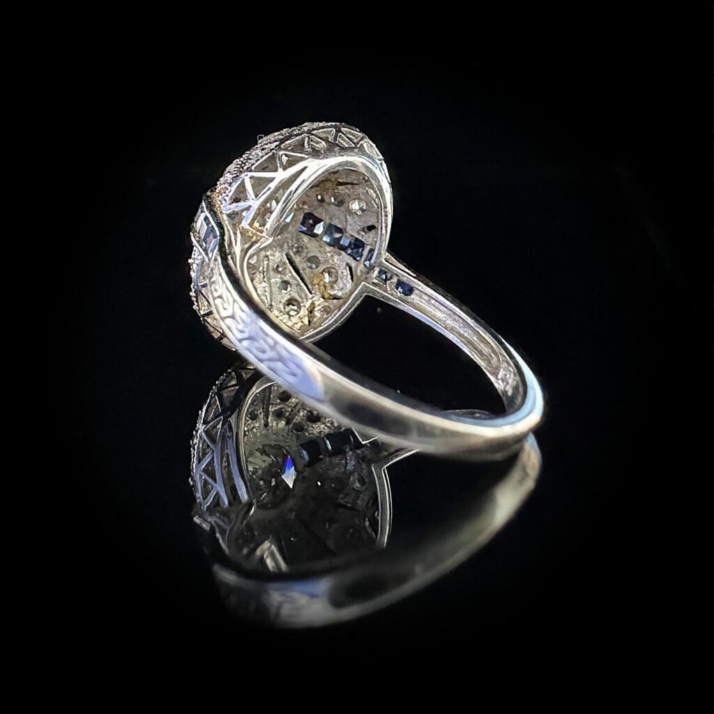 'Zelda'-Art deco diamond sapphire and white gold ring - Image 6