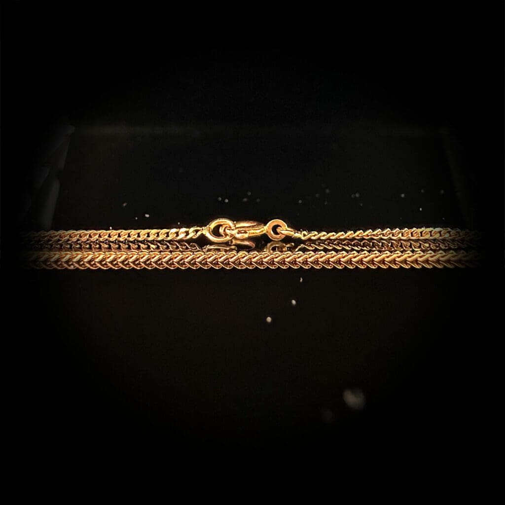 18 ct rose gold curb link chain