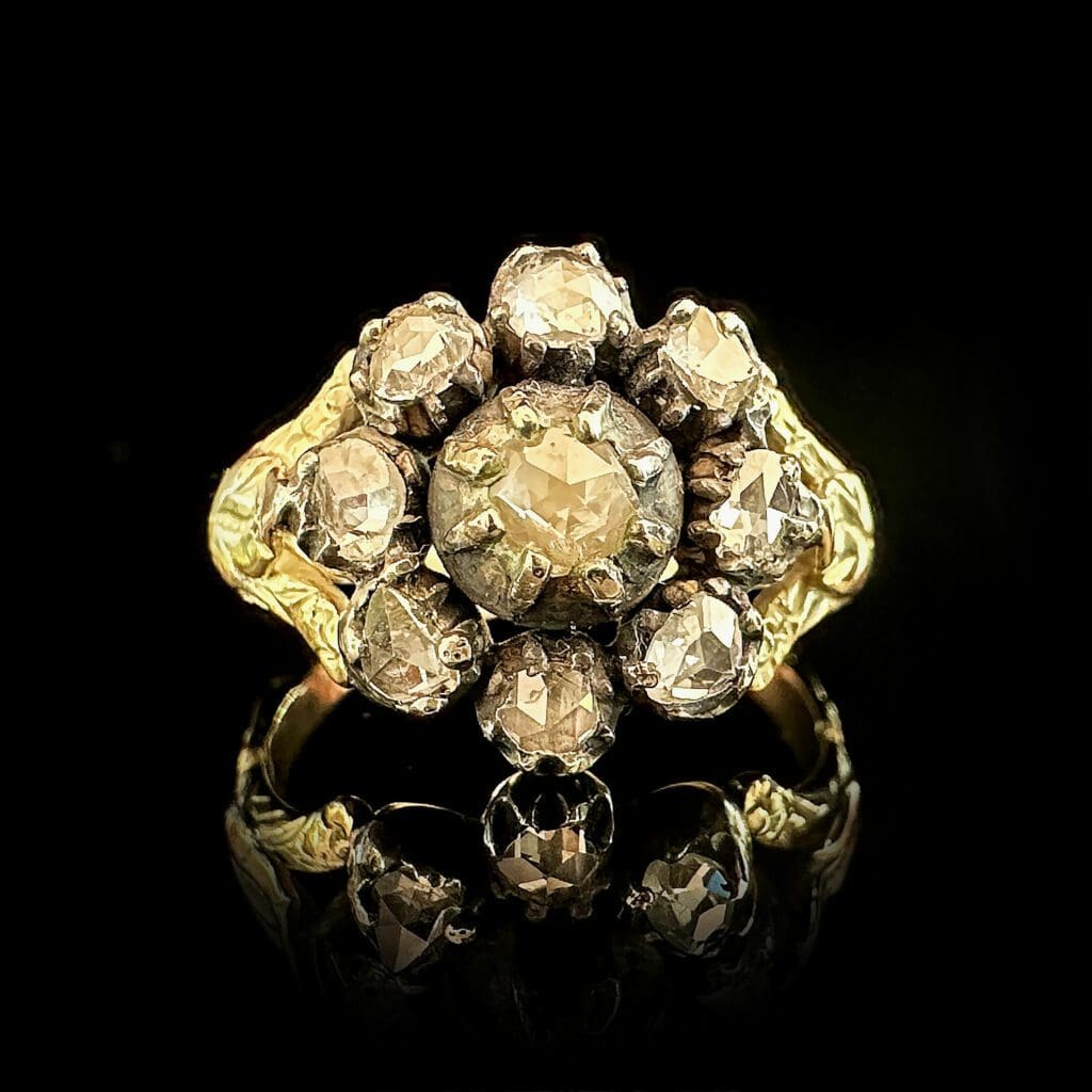 Antique diamond flower cluster - Image 2