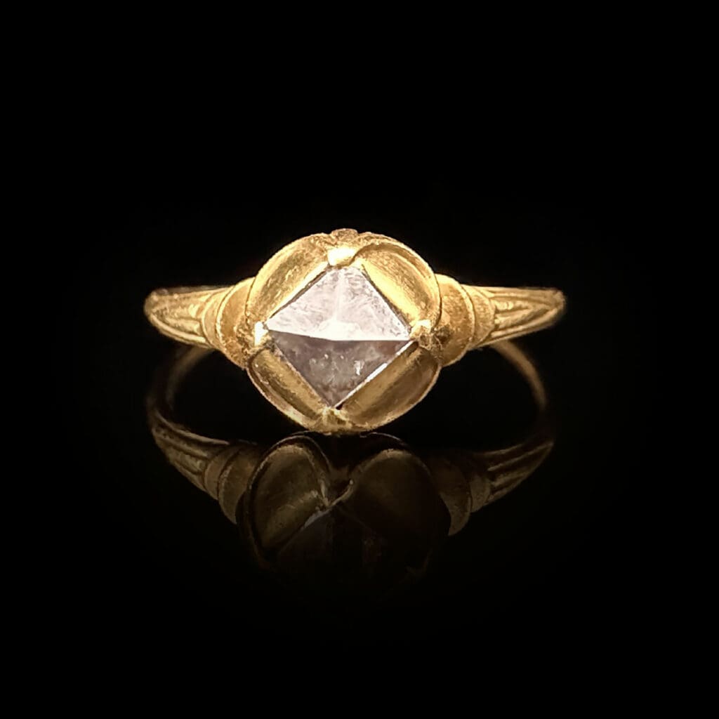 Photo of Elizabethan natural diamond crystal ring for blog on Ageless Jewellery throughout the Ages by Regalia Royal Jewellery Merchants