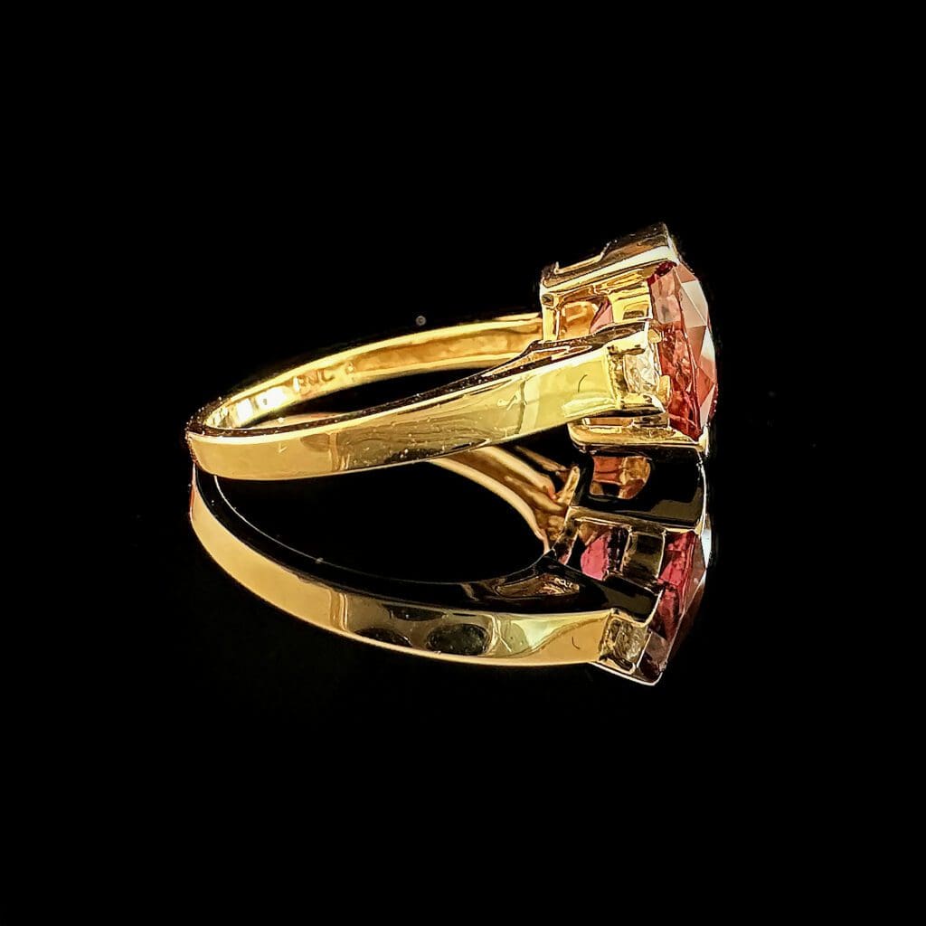 'Mabel'-Oval rubellite and diamond ring - Image 4