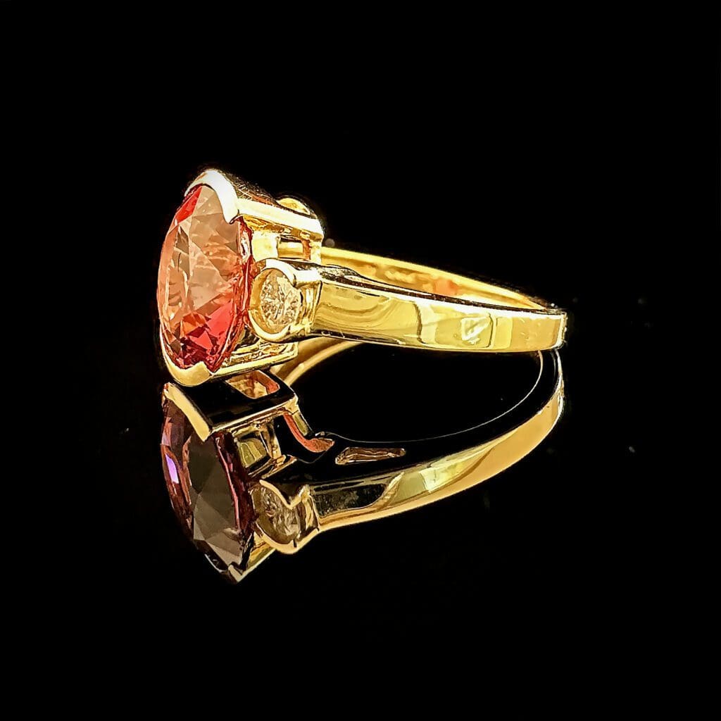 'Mabel'-Oval rubellite and diamond ring - Image 7