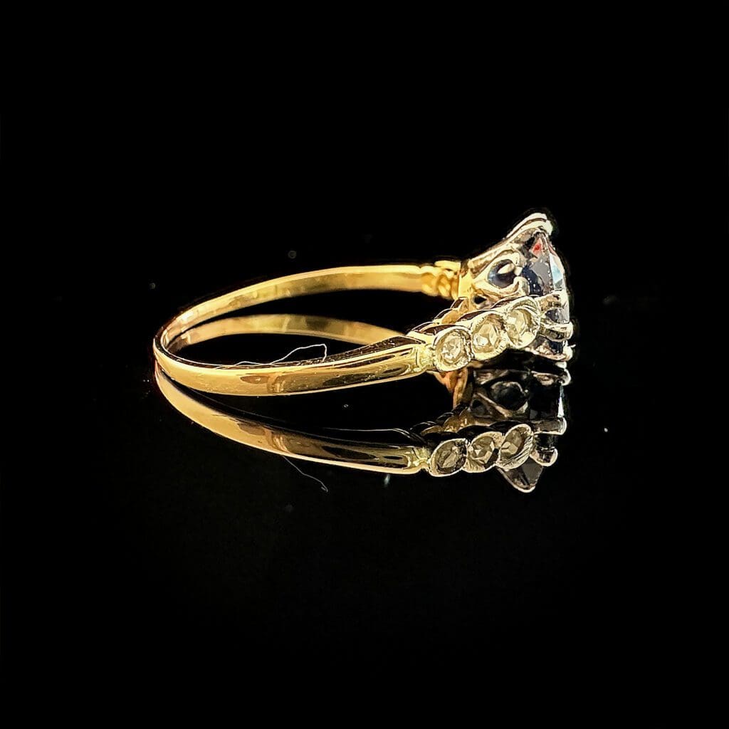 'Agatha'-Antique square sapphire diamond ring - Image 4