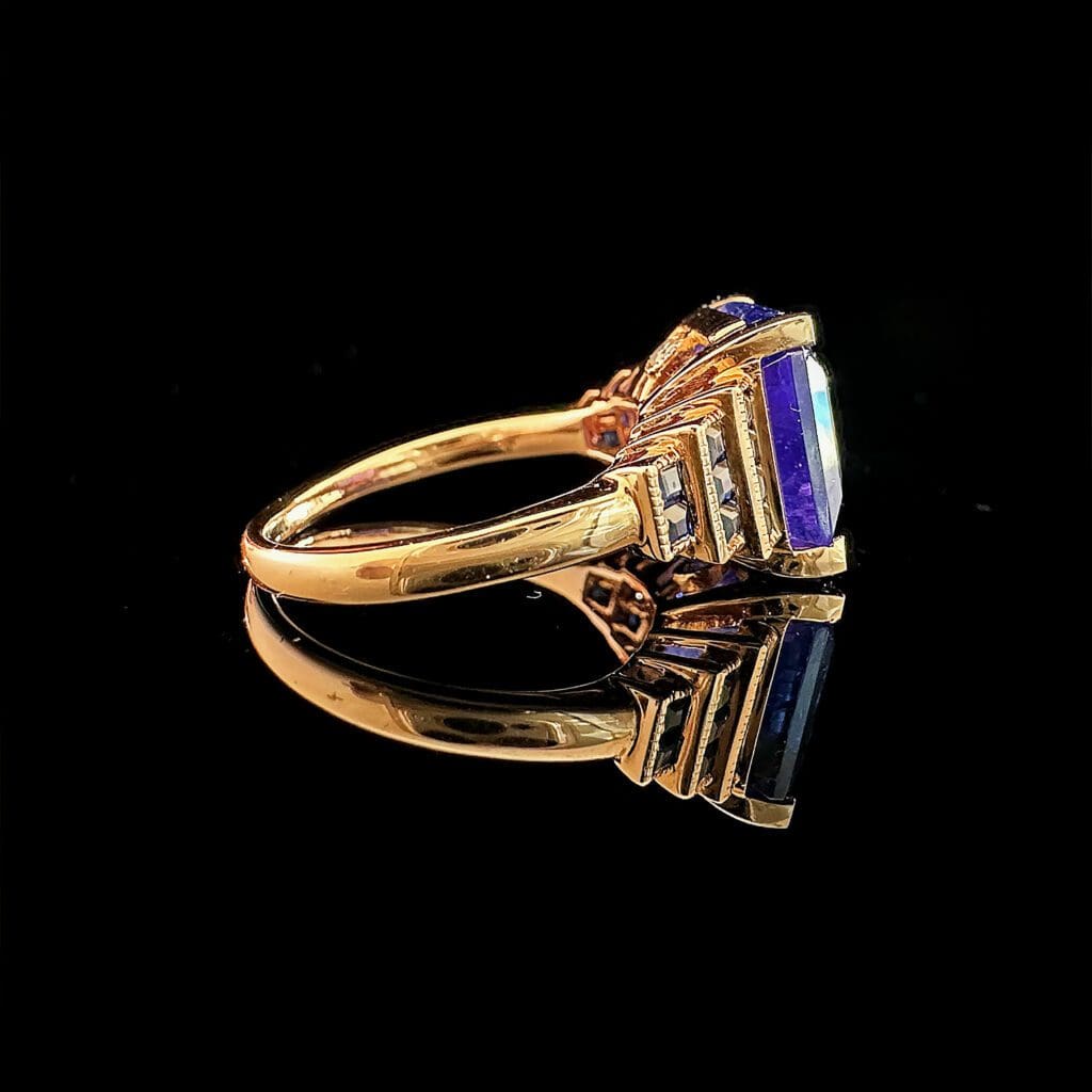 Rose gold deco tanzanite - Image 4