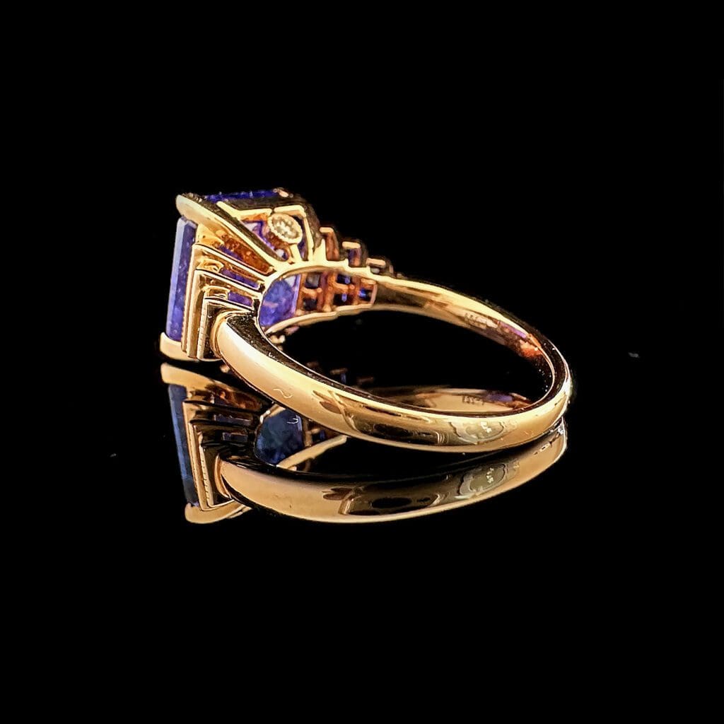 Rose gold deco tanzanite - Image 6