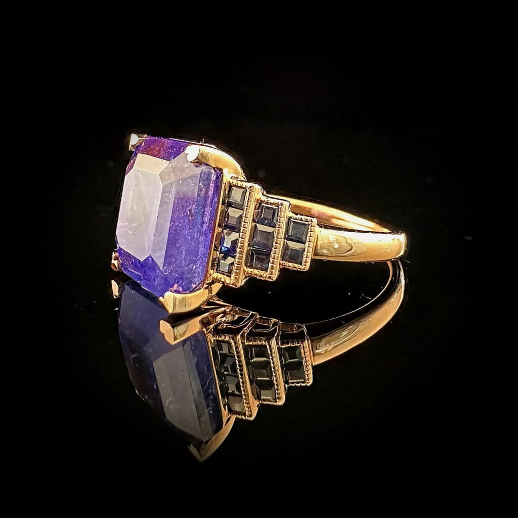 Rose gold deco tanzanite - Image 7