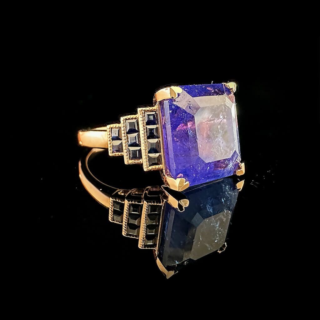 Rose gold deco tanzanite - Image 3