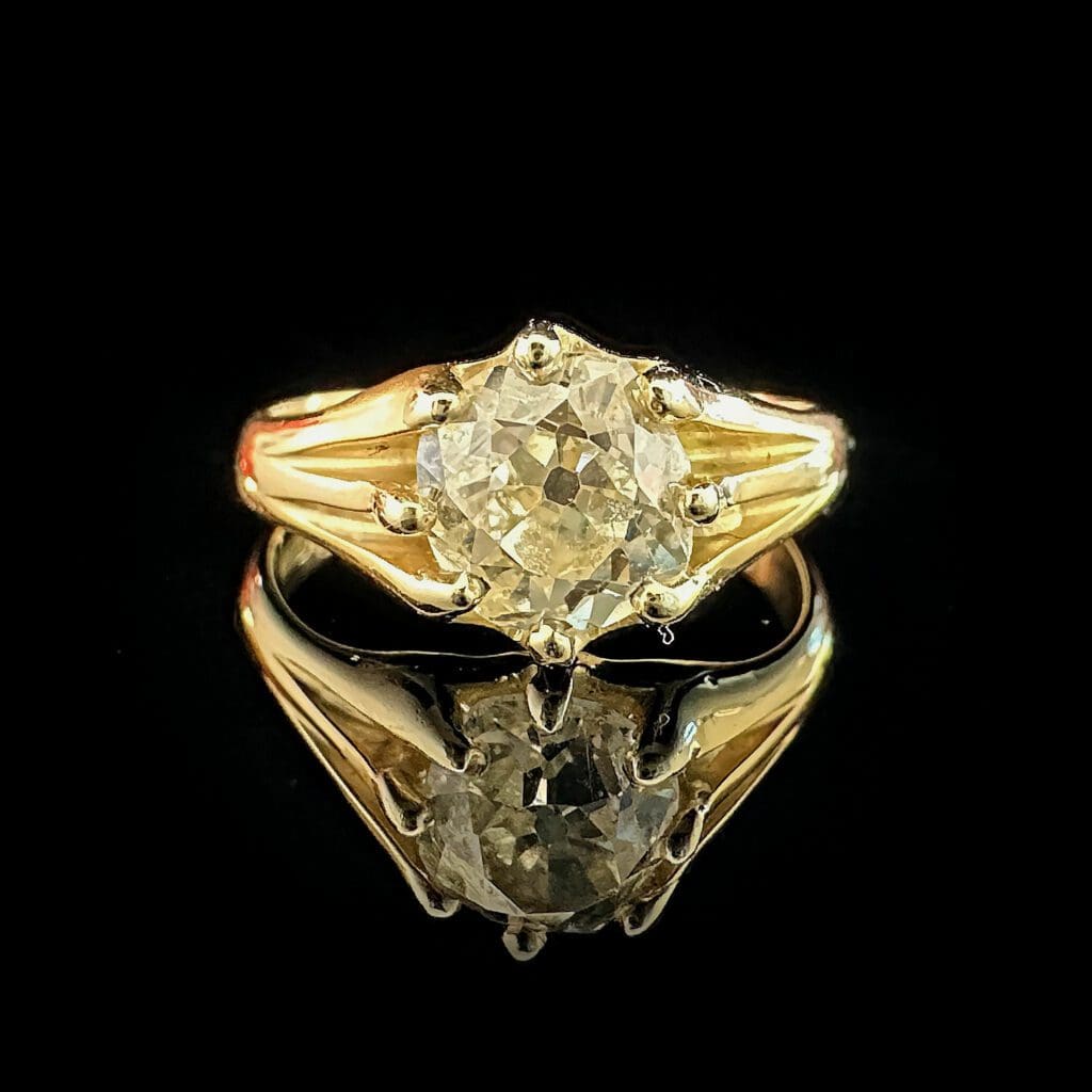 'Matilda'-Art Deco solitaire diamond yellow gold ring - Image 2