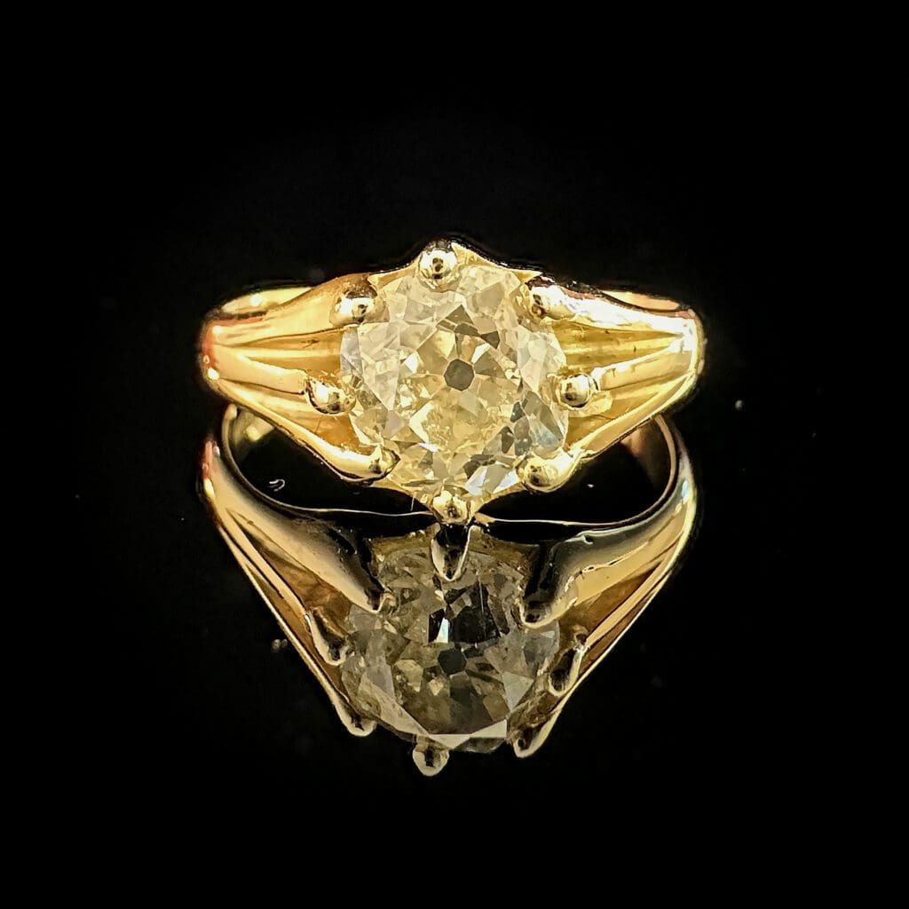 'Matilda'-Art Deco solitaire diamond yellow gold ring - Image 8