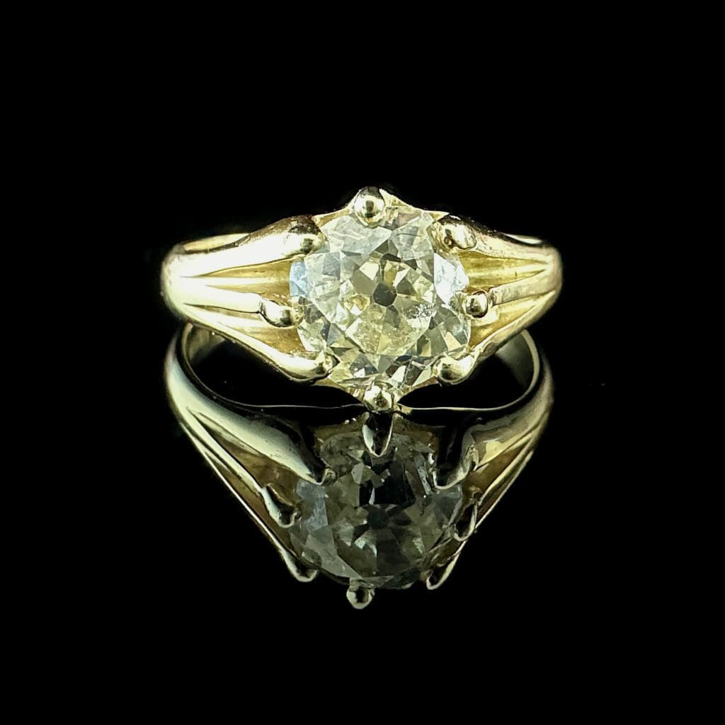 'Matilda'-Art Deco solitaire diamond yellow gold ring