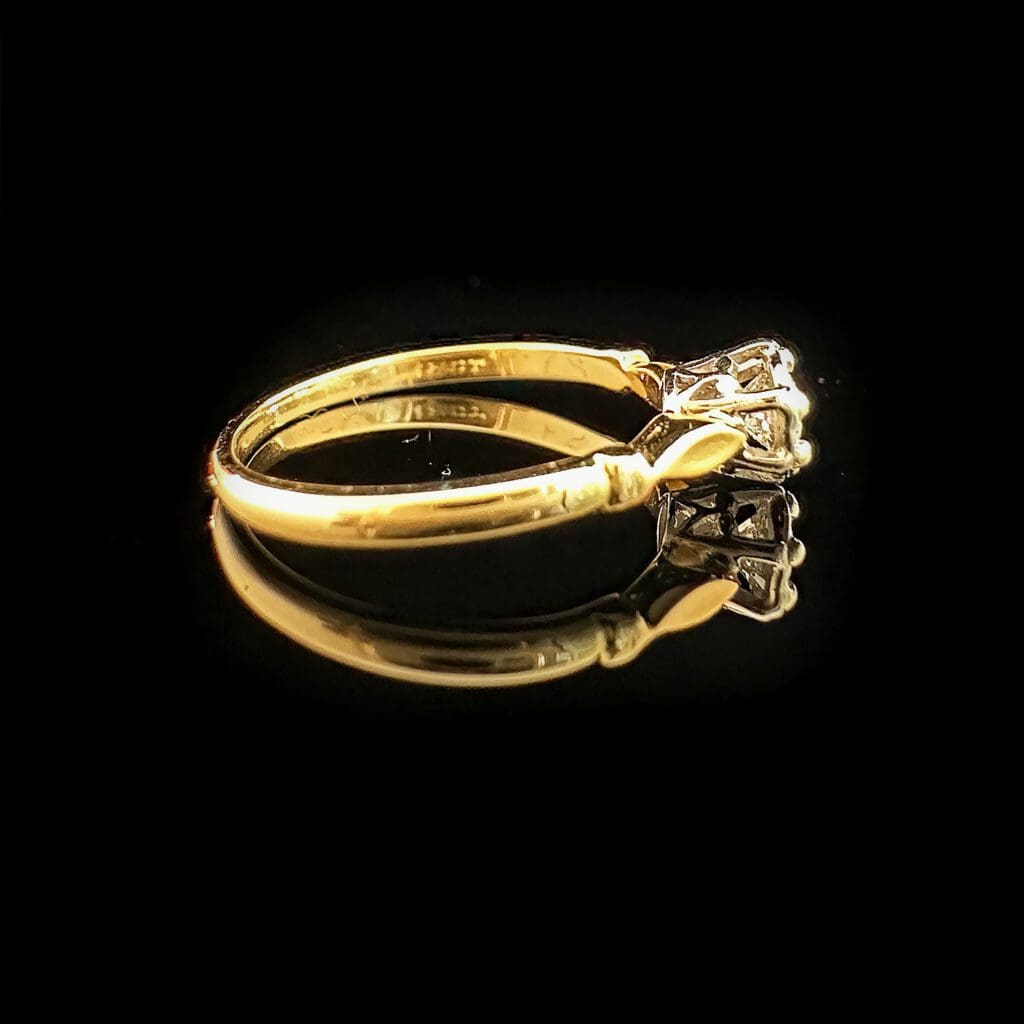 'Cherise'-Old cut diamond yellow gold ring - Image 4