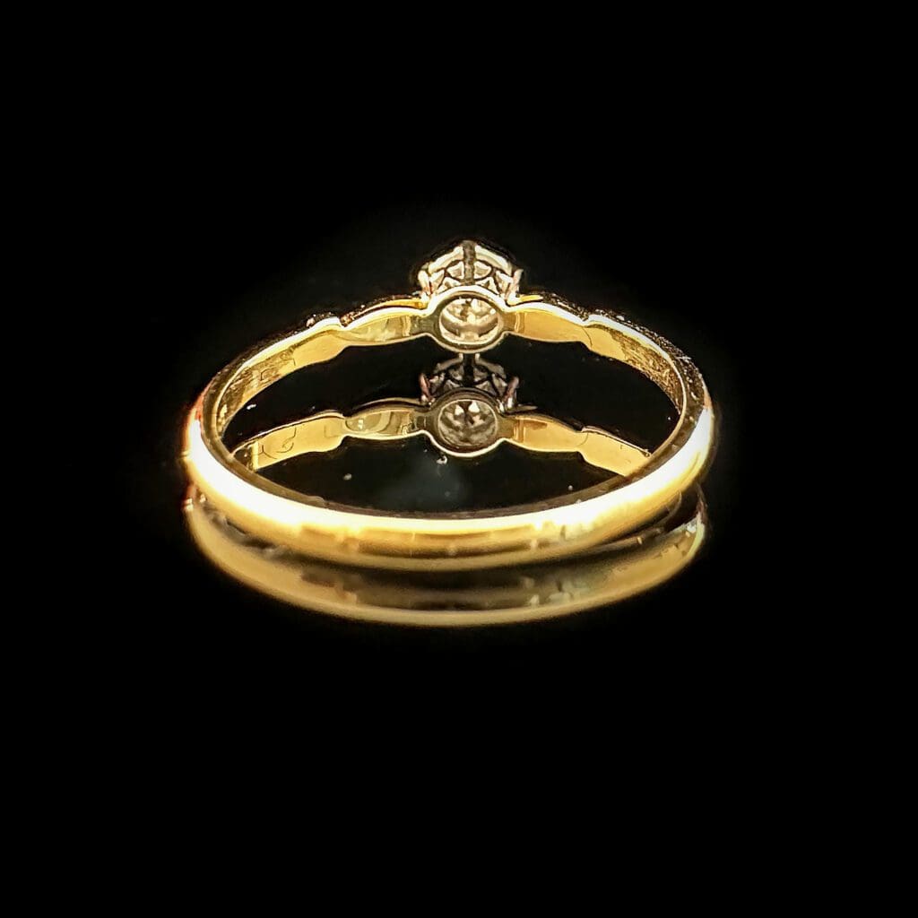 'Cherise'-Old cut diamond yellow gold ring - Image 5