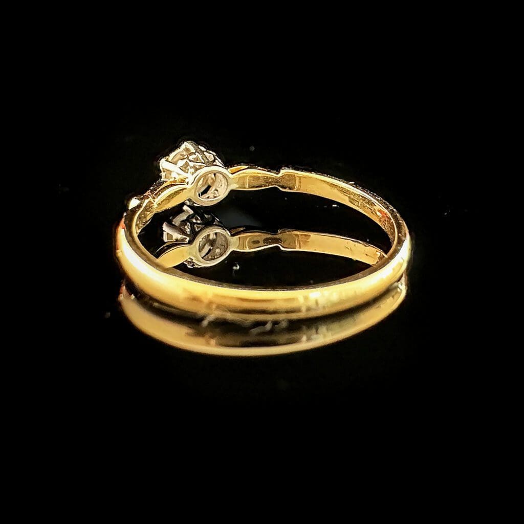 'Cherise'-Old cut diamond yellow gold ring - Image 6