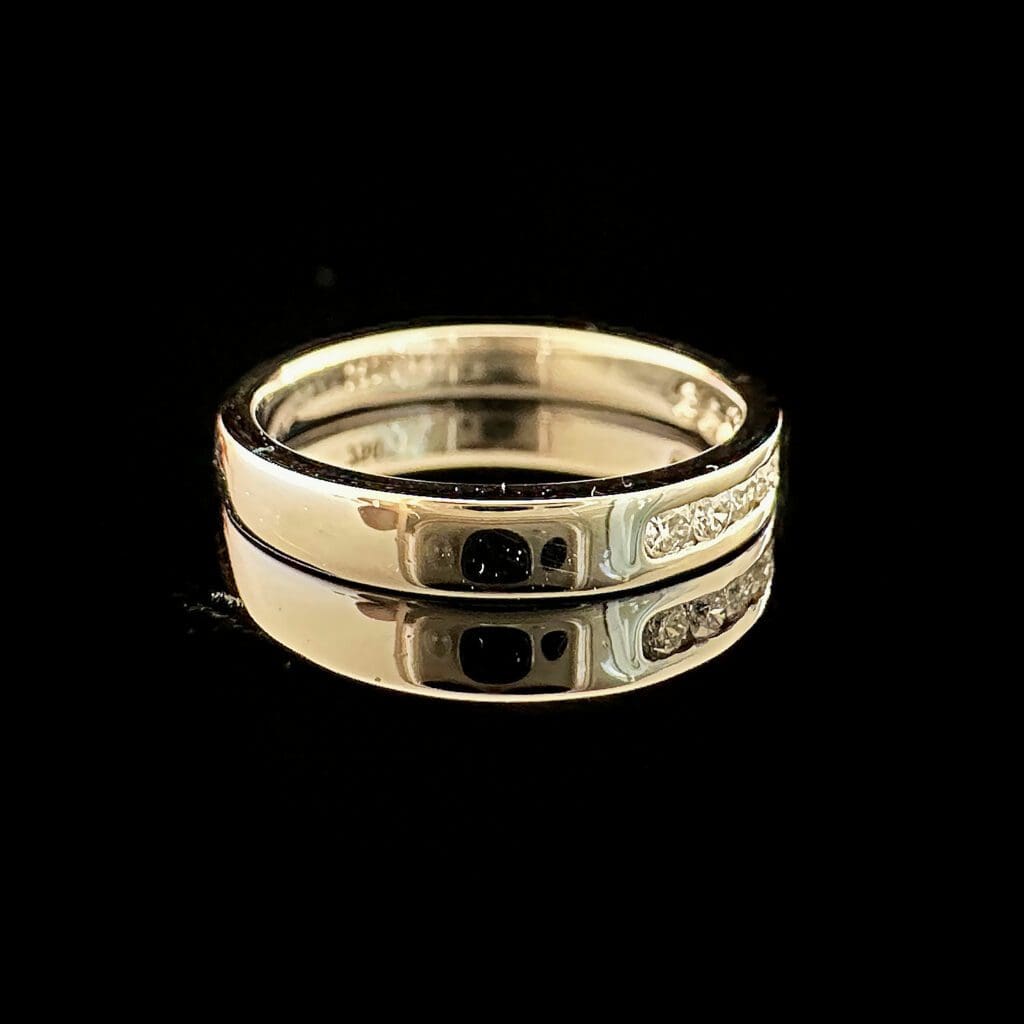 18K white gold ring with 9 diamonds - Image 3