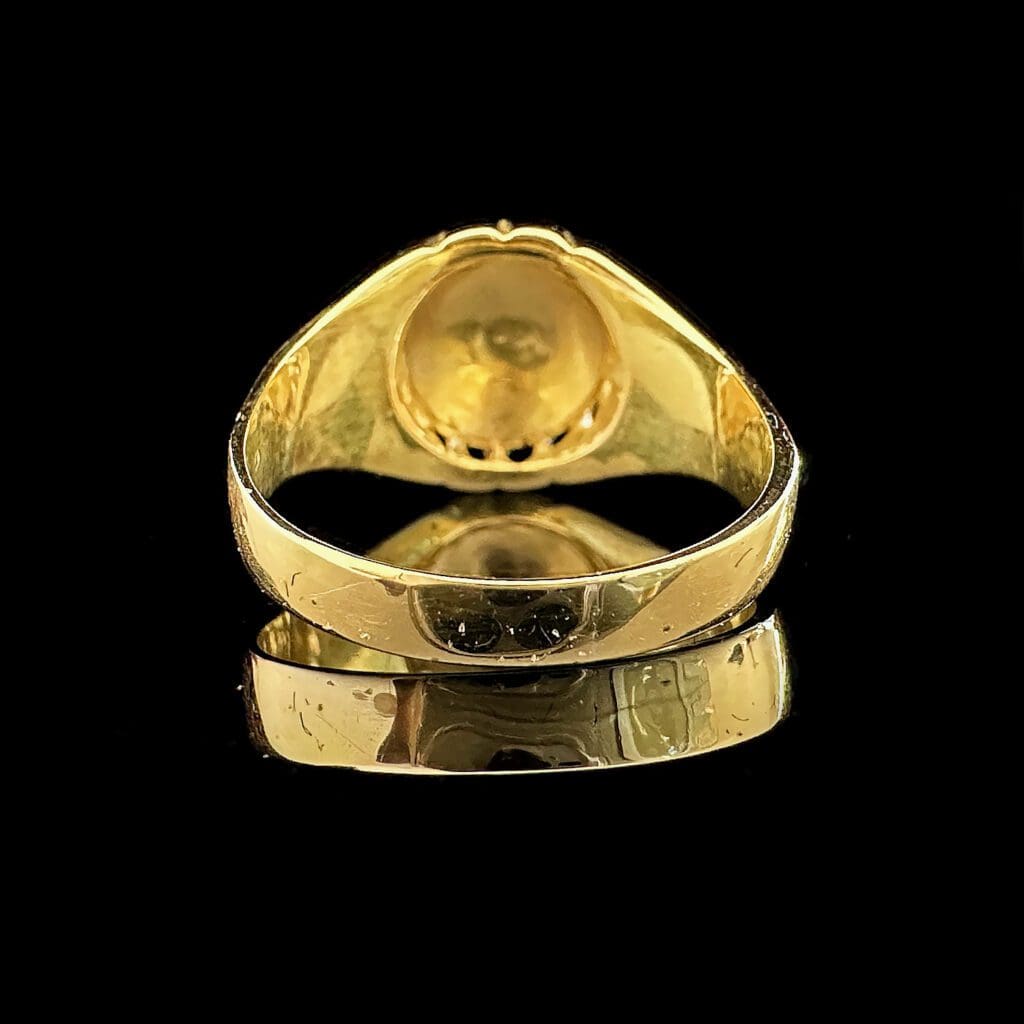 'German George'-Antique Georgian yellow gold diamond rose ring - Image 5