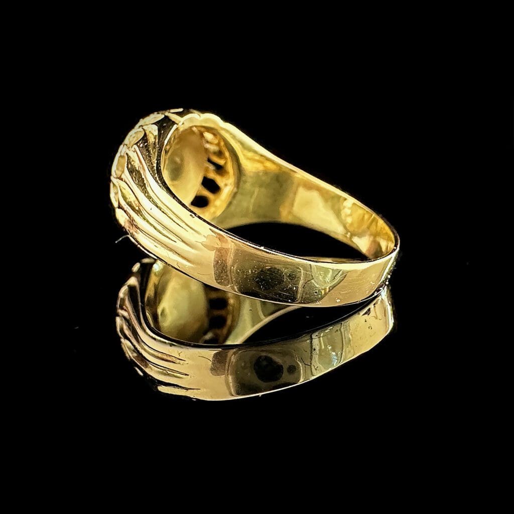 'German George'-Antique Georgian yellow gold diamond rose ring - Image 6