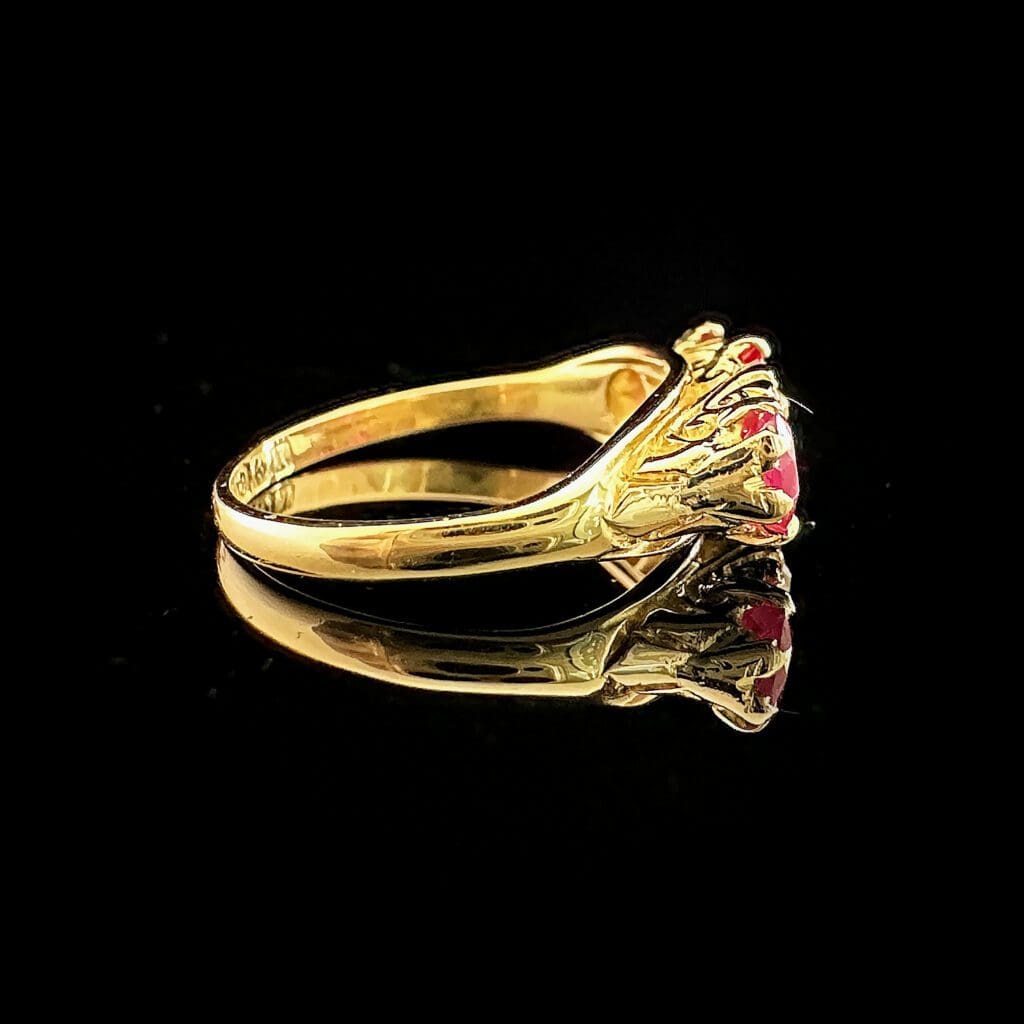 'Edie'-Antique Edwardian ruby diamond 7-stone ring - Image 4