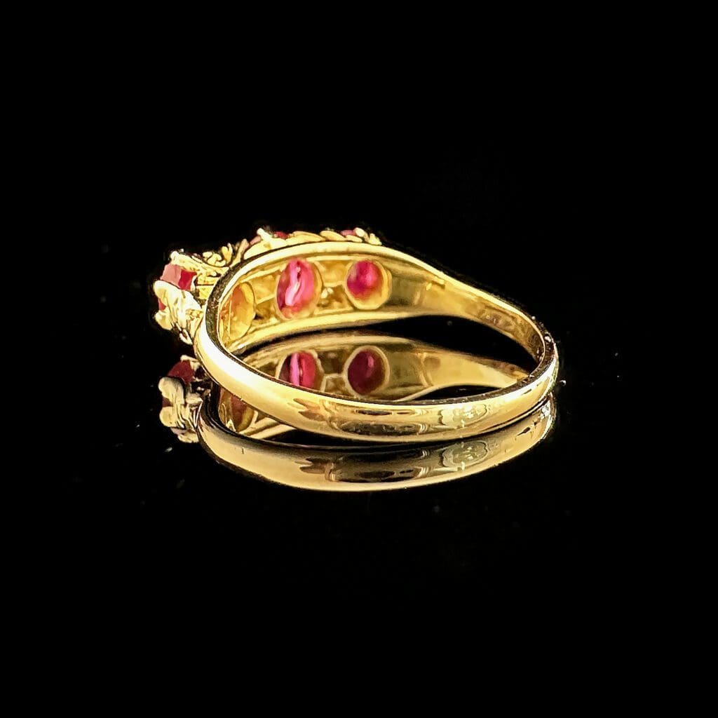 'Edie'-Antique Edwardian ruby diamond 7-stone ring - Image 6