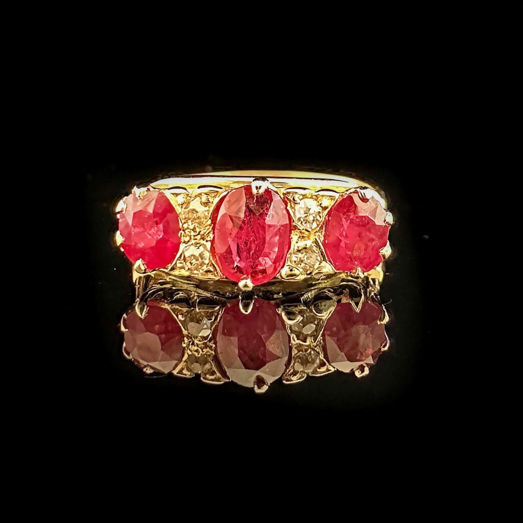 'Edie'-Antique Edwardian ruby diamond 7-stone ring