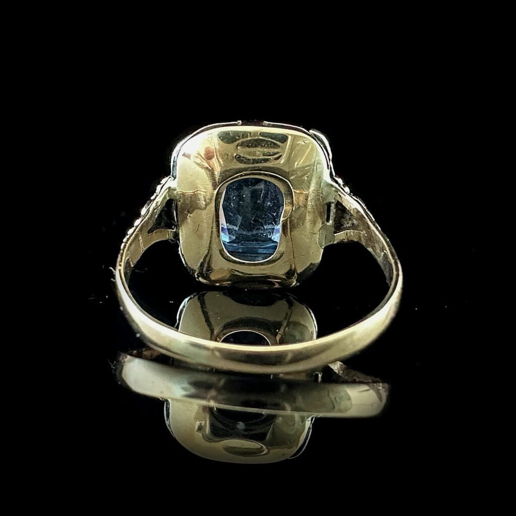 'Azure'-Antique gold and silver blue topaz ring - Image 5