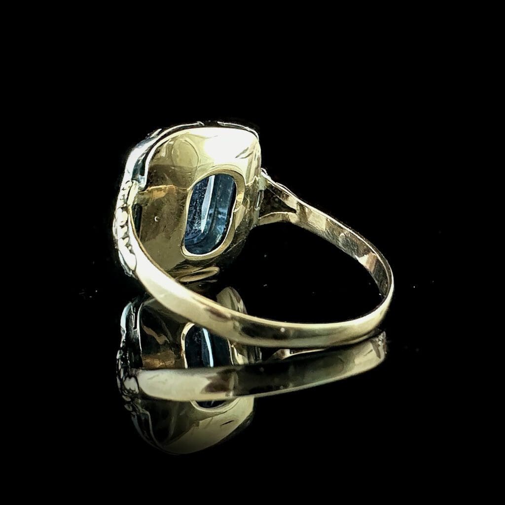 'Azure'-Antique gold and silver blue topaz ring - Image 6