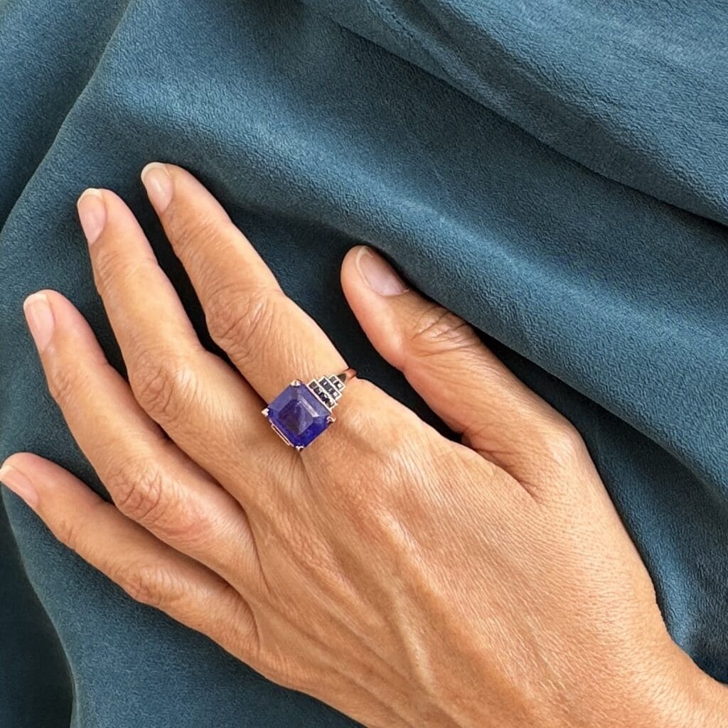 Rose gold deco tanzanite - Image 8