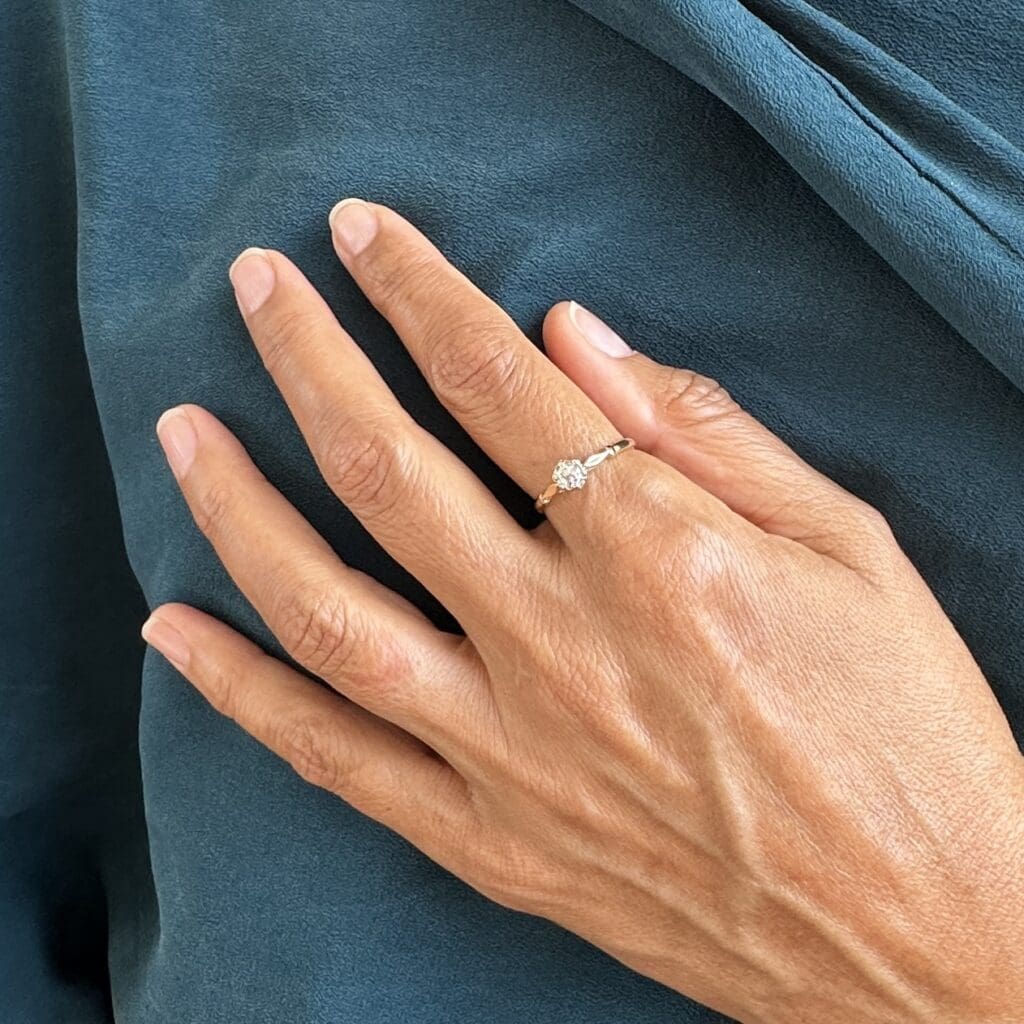 'Cherise'-Old cut diamond yellow gold ring - Image 8