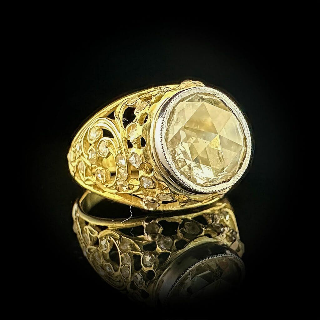 'Big Apple Diamond'-Antique 2ct rose cut diamond ring - Image 3