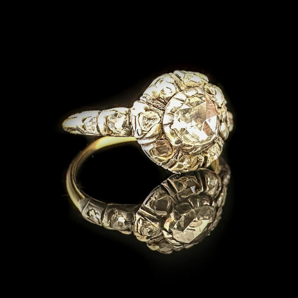 'Georgie Girl'-Round Antique Georgian diamond cluster ring - Image 3