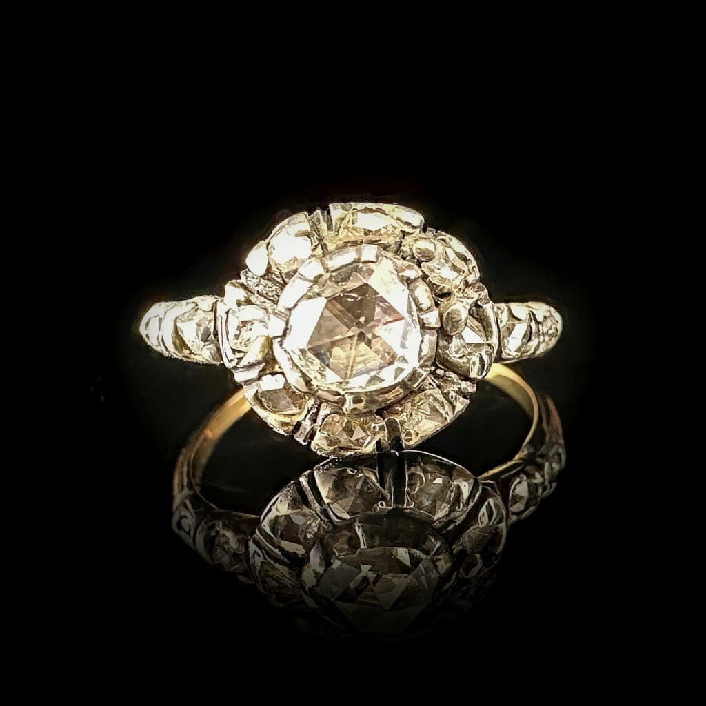 'Georgie Girl'-Round Antique Georgian diamond cluster ring