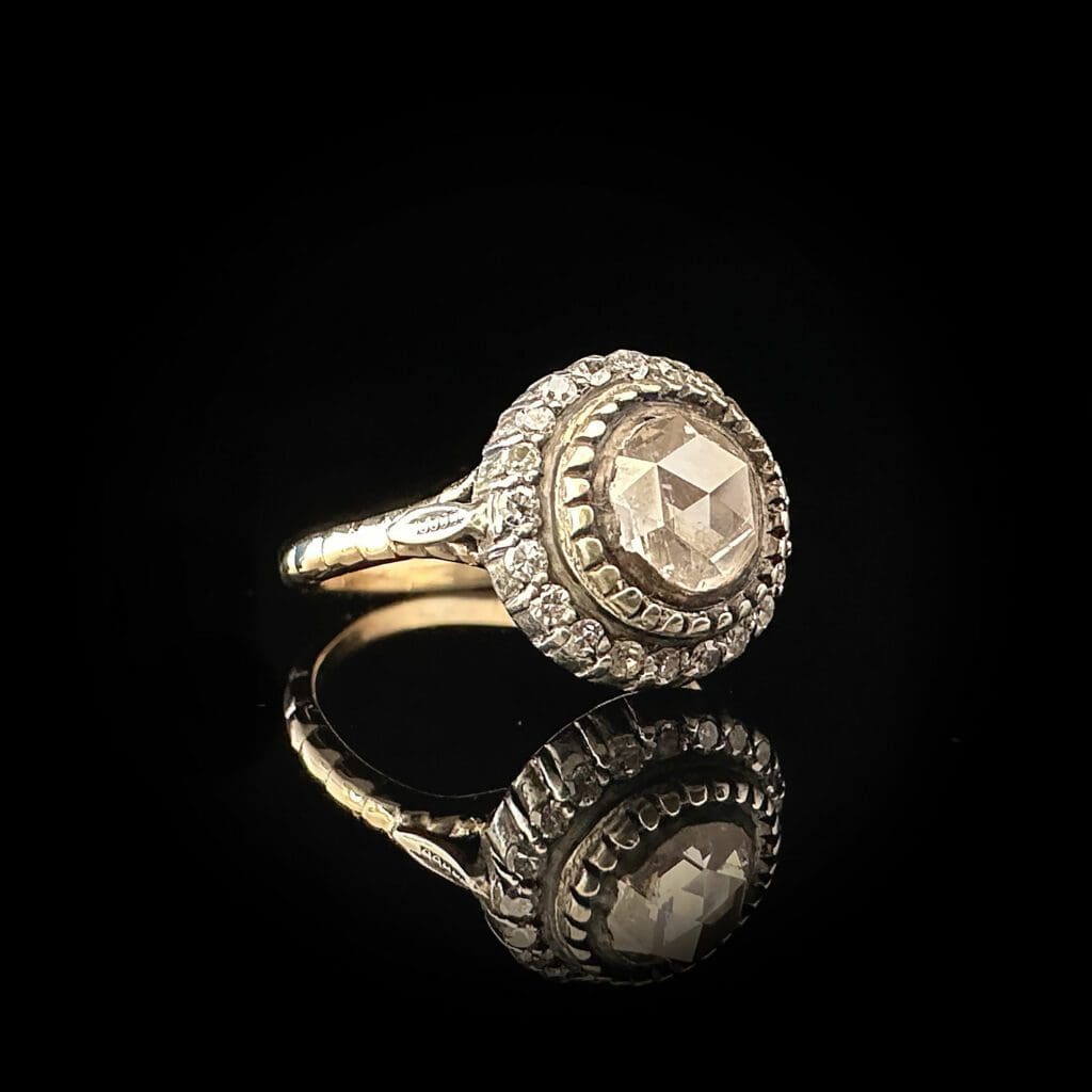 'Josephine'-Antique yellow gold and silver diamond cluster ring - Image 4