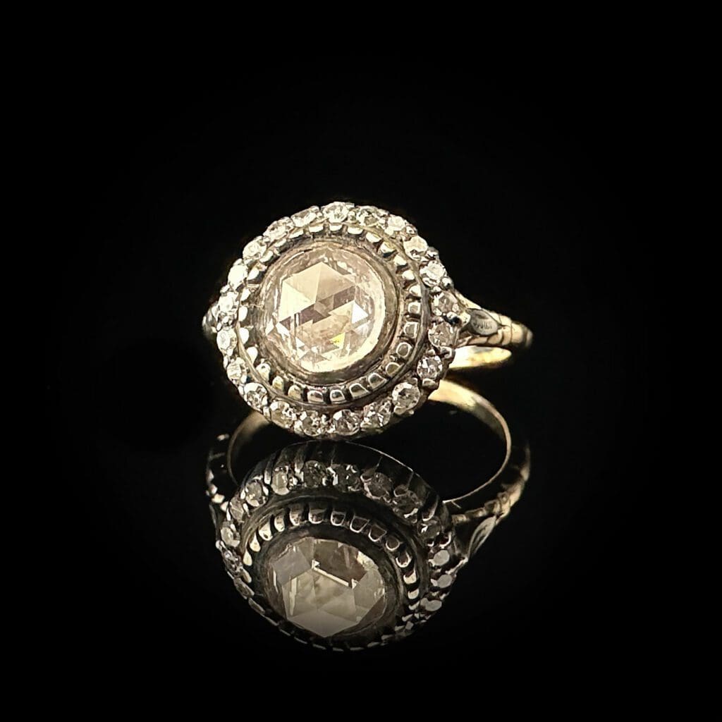 'Josephine'-Antique yellow gold and silver diamond cluster ring - Image 8