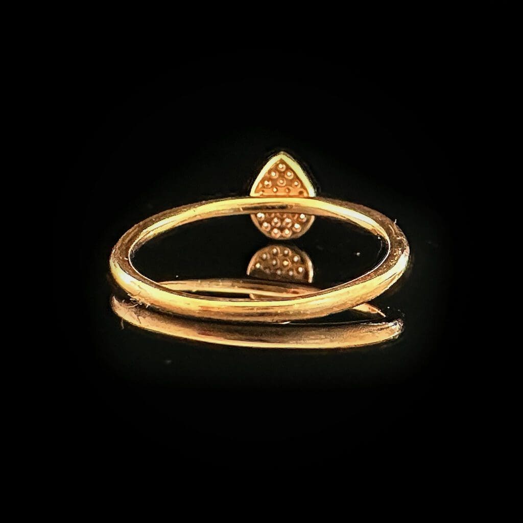 Rose gold diamond teardrop ring - Image 5