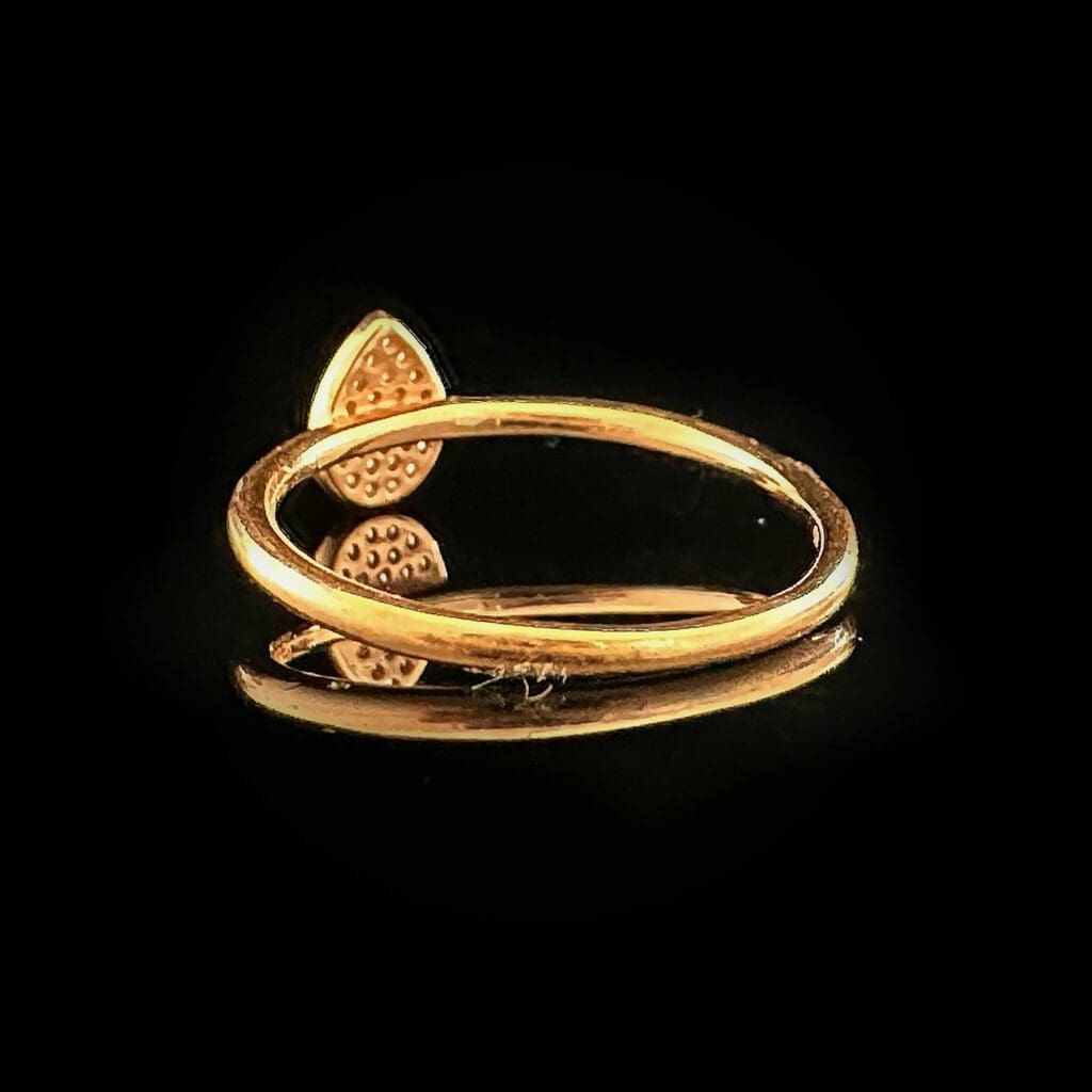 Rose gold diamond teardrop ring - Image 6