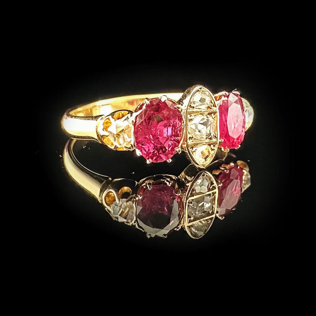 'Helena'-Antique Victorian ruby diamond ring - Image 3