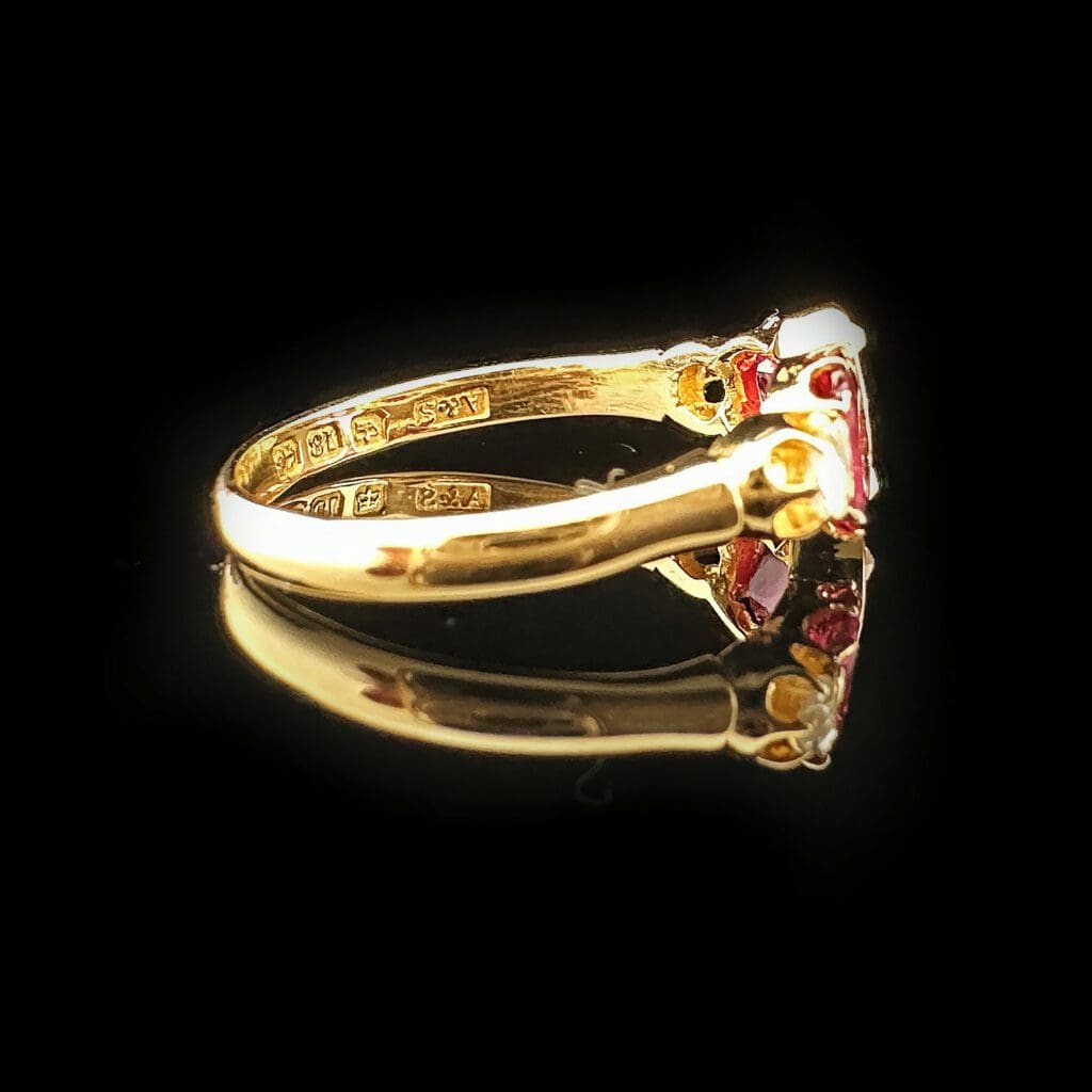 'Helena'-Antique Victorian ruby diamond ring - Image 4