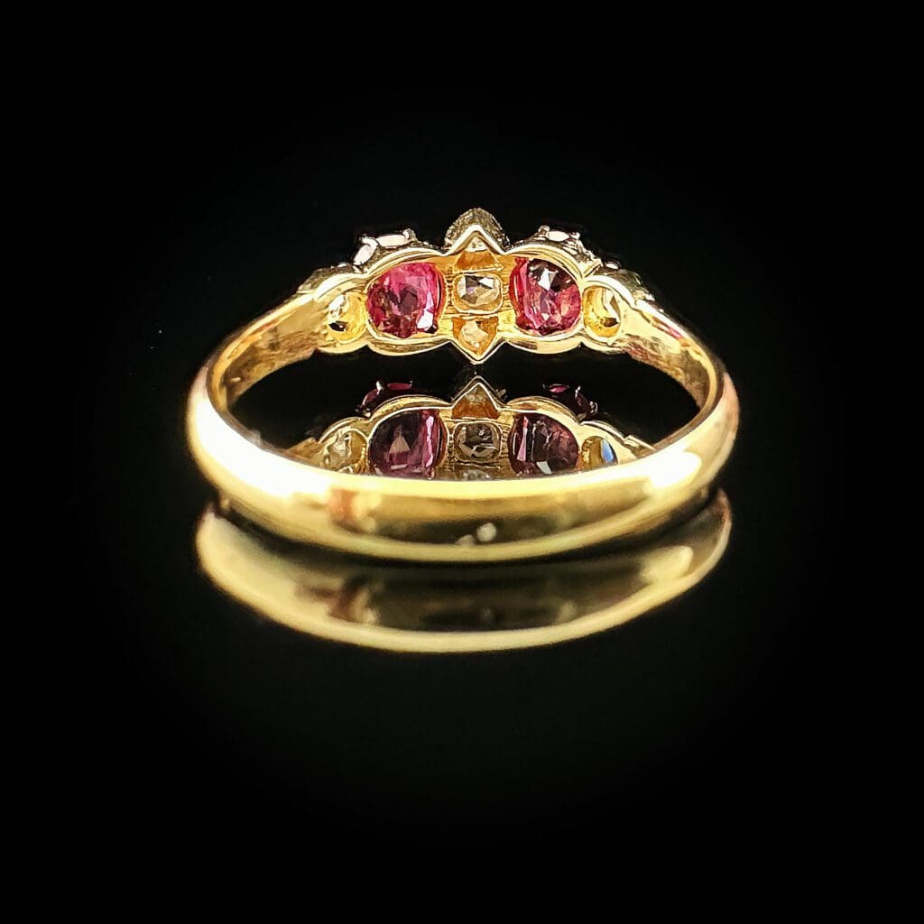 'Helena'-Antique Victorian ruby diamond ring - Image 5