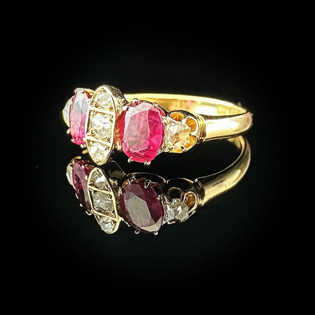 'Helena'-Antique Victorian ruby diamond ring - Image 7