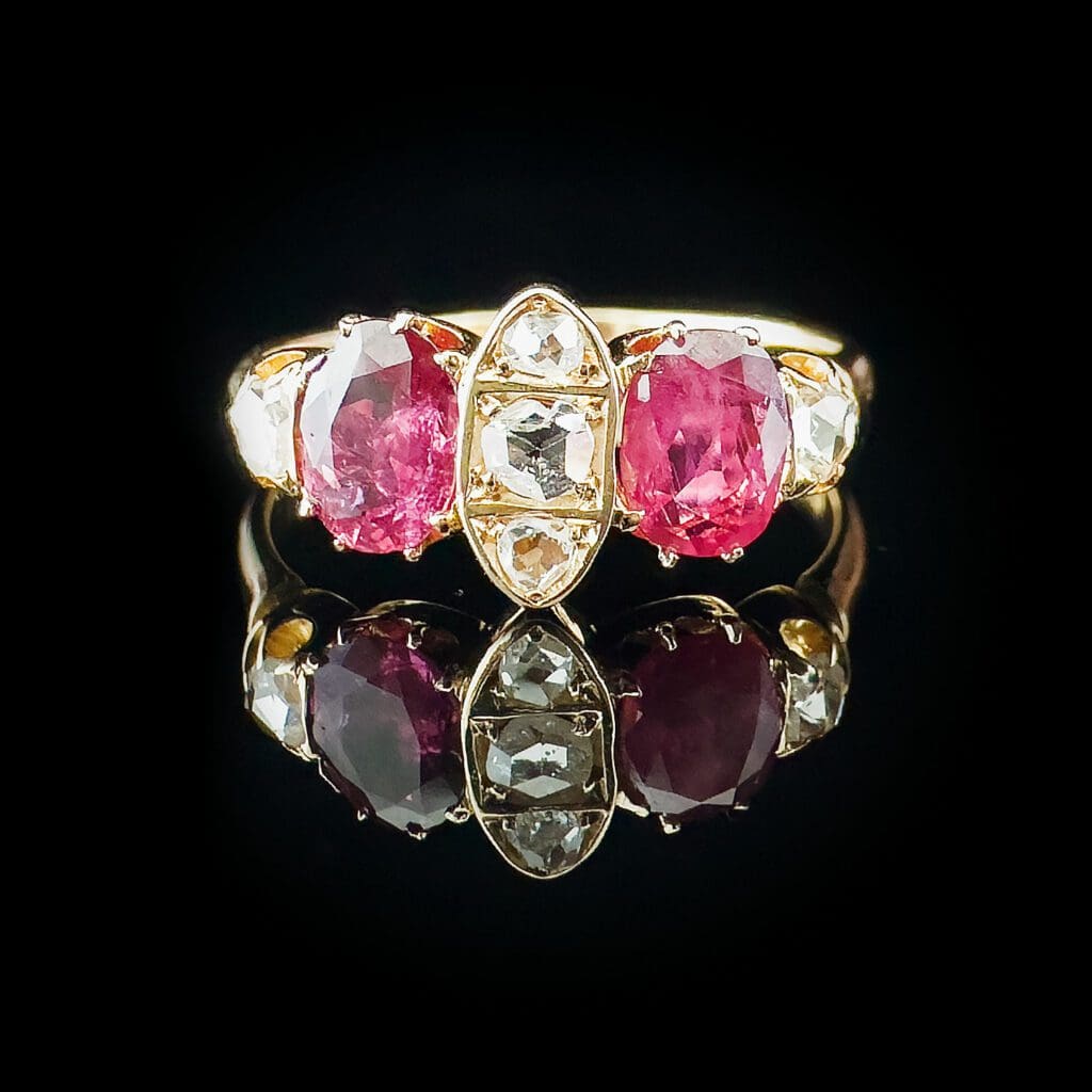 'Helena'-Antique Victorian ruby diamond ring - Image 8