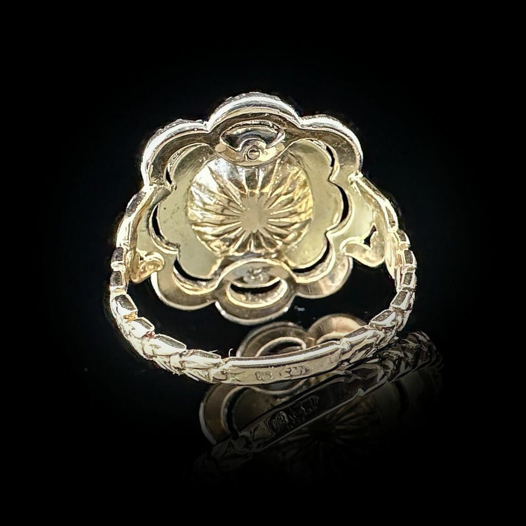 'Antique Diamond Fleur'-Spectacular antique diamond flower cluster ring - Image 6