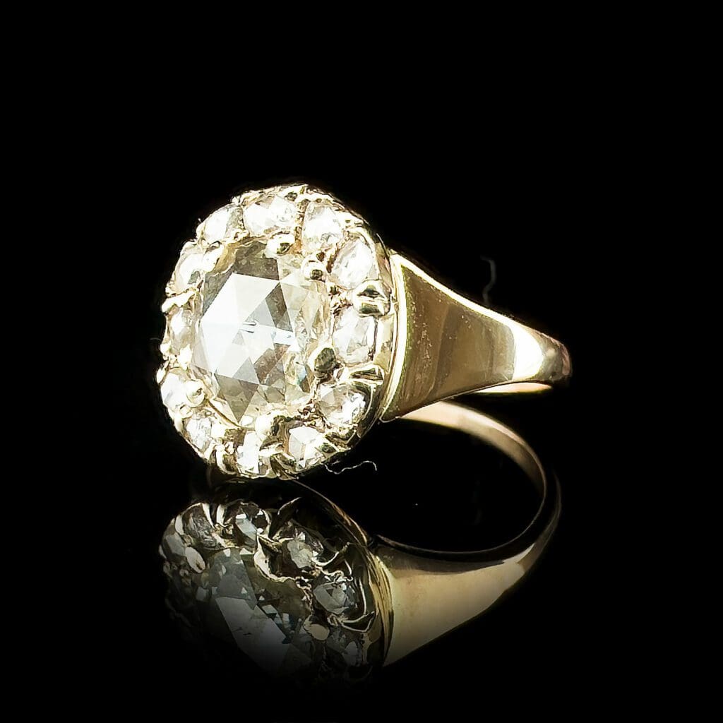Fine Georgian gold and diamond cluster ring - Image 5