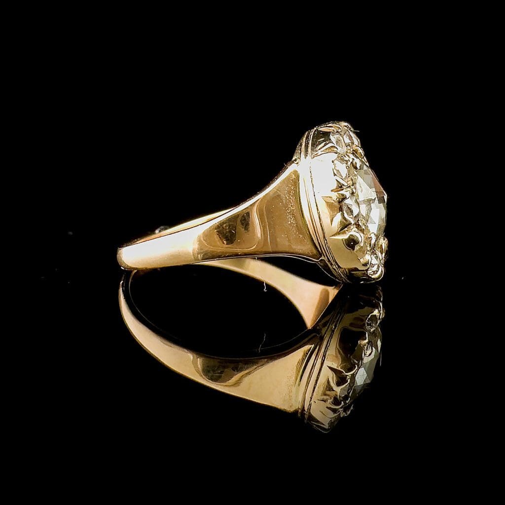 Fine Georgian gold and diamond cluster ring - Image 3